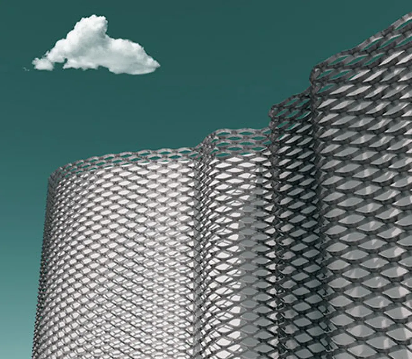 Expanded metal mesh for architecture