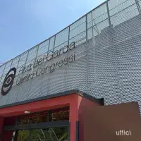 Roof of a modern building in painted expanded metal mesh