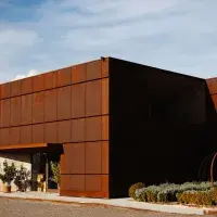 Custom expanded metal mesh building façade