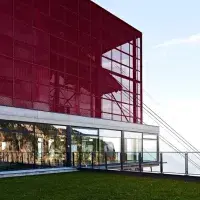 The expanded metal sheet overlooks the mountains 